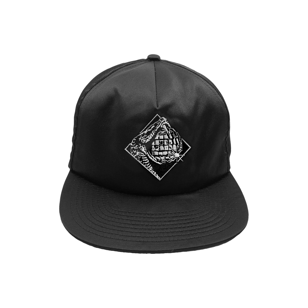 Black Satin Logo Hat